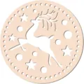 Fondo de cesta de madera para ganchillo DIY, base redonda de madera con diseño de reno. - Estilo Ciervo de Navidad(LT066-4) / 2 Piezas