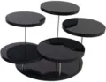 Espositore per gioielli circolare a 5 livelli in acrilico nero per anelli e accessori. - Nero