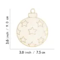 Onbewerkt houten kerstbal ornament met sterren uitsnijdingen, blanco DIY hangende decoratie. - Stijl 2 (10 Houten Schijven & Touwen)