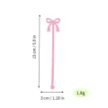 Acrylic pink bow cocktail stir stick for drinks, coffee, bar parties, and wedding drink decor. - Style E