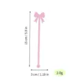 Pink acrylic bow cocktail stirrer, 15cm length, lightweight party drink decoration accessory. - Style H