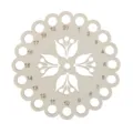 Organizzatore di filo da ricamo in legno con 20 fori e motivo floreale per punto croce. - Stile Floreale Traforato Tondo(LT071-4) / Confezione da 1 Pezzo (Spessore 2mm)