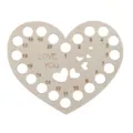Organizzatore di Filati da Ricamo in Legno a Cuore Supporto per Punto Croce - Stile di Testo Inciso a Cuore(LT071-6) / Confezione da 1 Pezzo (Spessore 2mm)