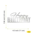 Ασημένιο ακρυλικό topper τούρτας Happy Birthday, διακόσμηση για πάρτι γενεθλίων. - Στυλ Ζ