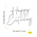Ακαταμάχητο ασημένιο καθρέφτη ακρυλικό Happy Birthday τοππερ κέικ διακόσμηση πάρτι 11cm - Στυλ Θ