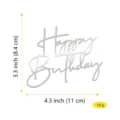 Ασημένιο ακρυλικό cake topper Happy Birthday για την τέλεια διακόσμηση πάρτι γενεθλίων - Στυλ J