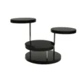 Espositore multistrato in acrilico nero per anelli, gioielli e piccoli accessori chic. - Espositore tondo a 3 livelli / Nero