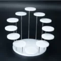 Présentoir de bague en acrylique blanc étagère rotative multicouche pour bijoux vitrine - Présentoir rond à 12 niveaux / Blanc