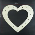 Unfinished wooden heart wreath frame DIY hanging floral hoop for holiday wall door decor - Heart / 33x29cm