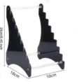 Acrylic knife display stand multi-tier clear desktop holder for folding pocket knives - 10cm Length / Black