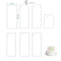 Set de rascadores de tartas de acrílico transparente con bordes rayados para repostería. - Juego de 7 espátulas para tartas (con orificios para colgar)