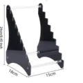 Black Acrylic Knife Display Stand Multi Tier Storage Rack for Folding Butterfly Knives - 15cm Length / Black