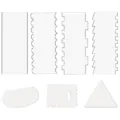 Juego de 7 rascadores de pastel de acrílico transparente, ideales para glaseado y repostería. - Juego de 7 espátulas para tartas (combinación de placas triangulares)