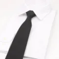 Classic black zipper tie for men, 8cm wide pre-tied business suit necktie for formal wear. - Textured Black