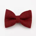 Red and black houndstooth bow tie for men, classic British style neckwear accessory. - Houndstooth 5