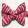 Red and white houndstooth bow tie, classic British style neckwear for men daily wear. - Houndstooth 6