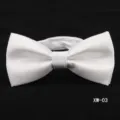 White striped men's formal bow tie classic design elegant wedding suit accessory - White