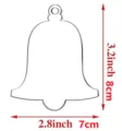 Transparente Acryl Weihnachtsglocke Anhänger Rohling Vorlage mit Maßen 8x7 cm groß - Glocke / 10er Pack