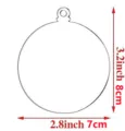 Transparenter Acryl Weihnachtsschmuck Rohling DIY Hängende Dekoration Schild 8x7cm - Rund / 10er Pack