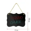 Black acrylic hanging chalkboard sign with rope, 15x10cm message board for home and door. - Style A