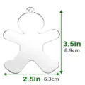 Transparenter Acryl Lebkuchenmann Weihnachtsbaum Ornament Rohling DIY Anhänger 3.5 Zoll - Schneemann / 10er Pack