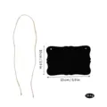 Black acrylic blank tabletop chalkboard with hanging rope, 15x10cm message board - Style C
