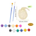 Set de manualidades de pintura de fútbol de madera DIY con 12 pinturas de colores y dos pinceles. - Set A (Tema de Fútbol)