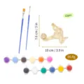 Set de manualidades de pintura DIY de fútbol de madera con 12 tarros de pintura y pinceles. - Set B (Tema de Jugador de Fútbol)