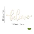 Wooden Believe Letter Hanging Sign Decorative Wall Pendant Lightweight Home Decor - Believe (1 Wood Slice + 60cm Hemp Rope)