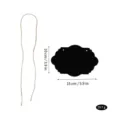 Lavagna appendibile in acrilico nero con corda di juta rustica, formato compatto 15x10 cm. - Modello E