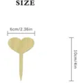 Wooden heart plant labels 6x10cm succulent flower potted garden marker tags 10pcs set - 10 Pieces - No. 3