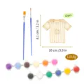 Kit de manualidades de pintura de camiseta de futbol de madera con pinceles y pintura para fiestas. - Set D (Tema de Camiseta)