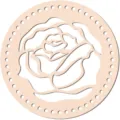Wooden crochet bag bottom round hollow rose floral pattern DIY basket base craft supply 1pc - Style 05 / 2 Pieces/Pack