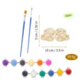 Set de manualidades de pintura de casco deportivo de madera DIY con 12 botes de pintura. - Set K (Casco Deportivo)