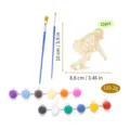 Set de manualidades de pintura DIY de jugador de fútbol americano de madera con pinceles y colores. - Set M (Tema de Rugby)