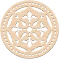 Wooden crochet basket bottom base, round hollow floral pattern DIY knitting wood base 2pcs - Style 10 / 2 Pieces/Pack