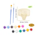 Kit de pintura DIY de baloncesto de madera con pinceles y 12 tarros de pintura para fiestas. - Set O (Tema de Canasta de Baloncesto)