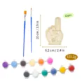 Set de manualidades de pintura en madera DIY con pinceles y 12 colores para fiestas - Set Q (Tema de Gesto)