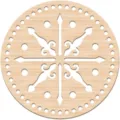Round wooden crochet bag base with hollow floral pattern for DIY basket making crafts. - Style 14 / 2 Pieces/Pack