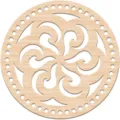Wooden round hollow floral bag base, DIY crochet knitting supplies and elegant home decor item. - Style 15 / 2 Pieces/Pack