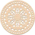 Wooden round hollow floral crochet bag base DIY knitting craft supply and home decor 2pcs - Style 17 / 2 Pieces/Pack