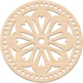 Wooden crochet bag bottom round hollow flower basket base DIY knitting craft supplies 2pcs - Style 19 / 2 Pieces/Pack