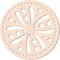 Round wooden basket bottom base with star flower hollow design for DIY crochet bags crafts. - Style 20 / 2 Pieces/Pack