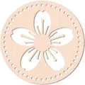 Wooden round crochet basket base with cherry blossom cutout design for DIY bag making crafts - Style 22 / 2 Pieces/Pack
