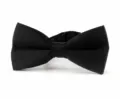 Classic black bow tie for men, stylish solid color narrow bowtie for wedding formal suits. - Style A(GM-001 A) / Black