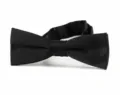 Men's solid black bow tie formal wear wedding accessory classic style adjustable neck strap - Style B(GM-001 B) / Black