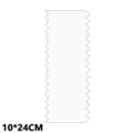 Transparent acrylic cake scraper with serrated edges, durable baking tool sized 10x24cm. - LT092-9