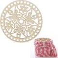 Fond de panier en bois avec motif papillon et fleur pour projets de bricolage DIY. - Style LT01405 (2 Pièces)