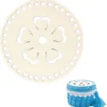 Fond et couvercle en bois pour sac au crochet avec motif cœur pour accessoires DIY. - Style LT01406 (2 Pièces)