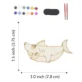 Kit de peinture requin en bois non fini DIY avec peintures et pinceaux pour cadeaux de fete. - Style L Ensemble
